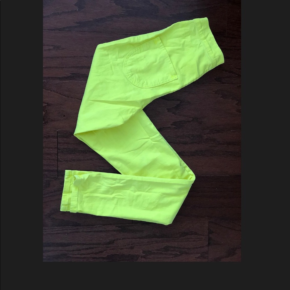 Neon yellow high waisted jean